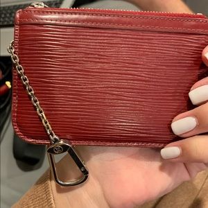 Louis Vuitton Red Epi Cles - signs of wear